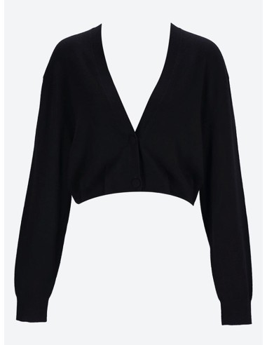 Normal fit cropped v-neck cardigan destockage