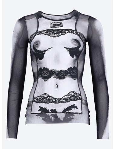 Body lace mariniere printed mesh top l'évolution des habitudes 